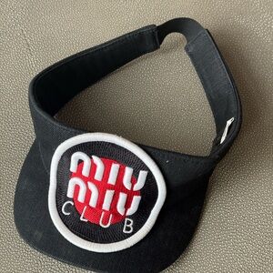Miu Miu Club Black Denim Visor